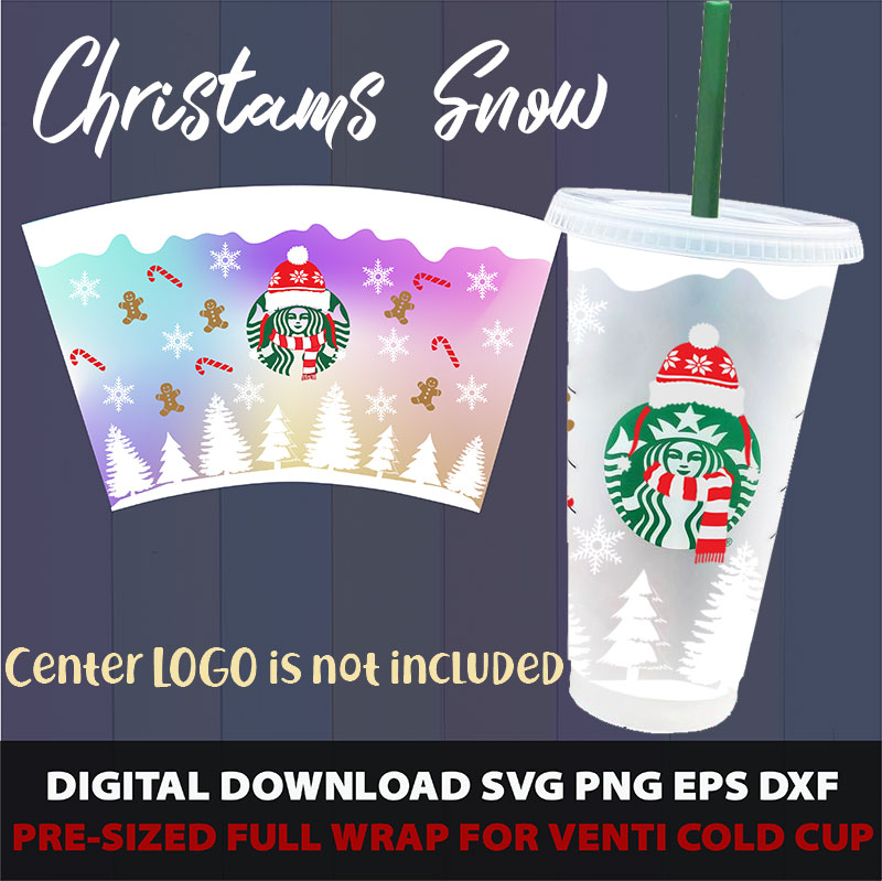Download Christmas Snow Starbucks Svg Christmas Svg Full Wrap Starbucks Svg For Starbucks Venti Cold Cup 24 Oz Joicedesign Free And Premium Design Resources