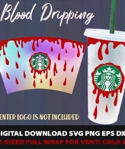 Full Wrap Starbucks Cold Cup 24 Oz Halloween Theme SVG