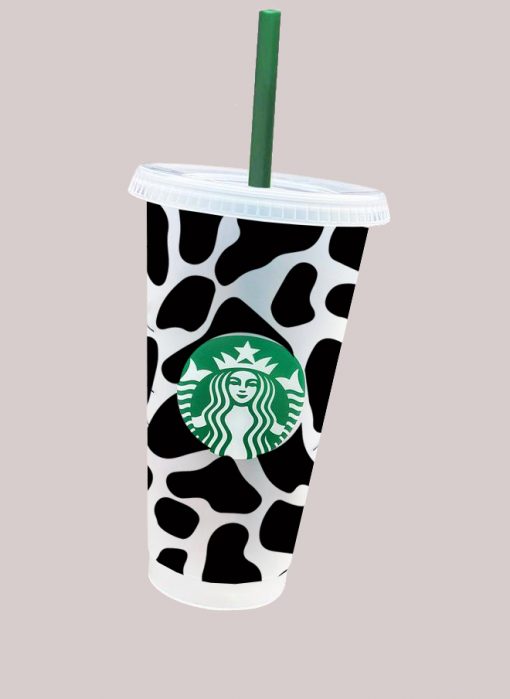 Cow Print Full Wrap Starbucks Svg,For Starbucks 24oz Venti Cold Cup,SVG