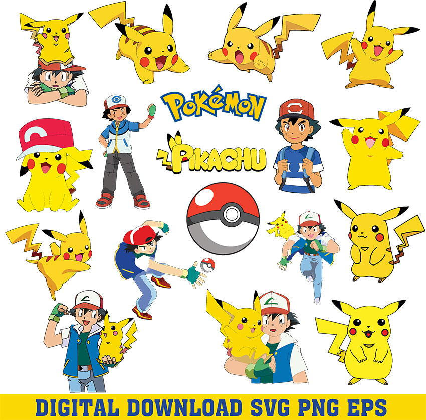 Pikachu SVG, PokemonSvg, Pikachu Png, Anime Svg, Cartoon Svg, Eps, Dxf,  Kids Shirt Svg, Pokemon Pikachu Svg, Pokemon Shirt, Pikachu Shirt