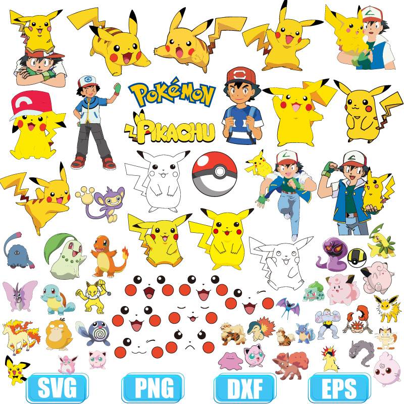 Buy 40 Pokemon Clip Art Svg Pokemon Printable Cut Files Instant Online in  India 